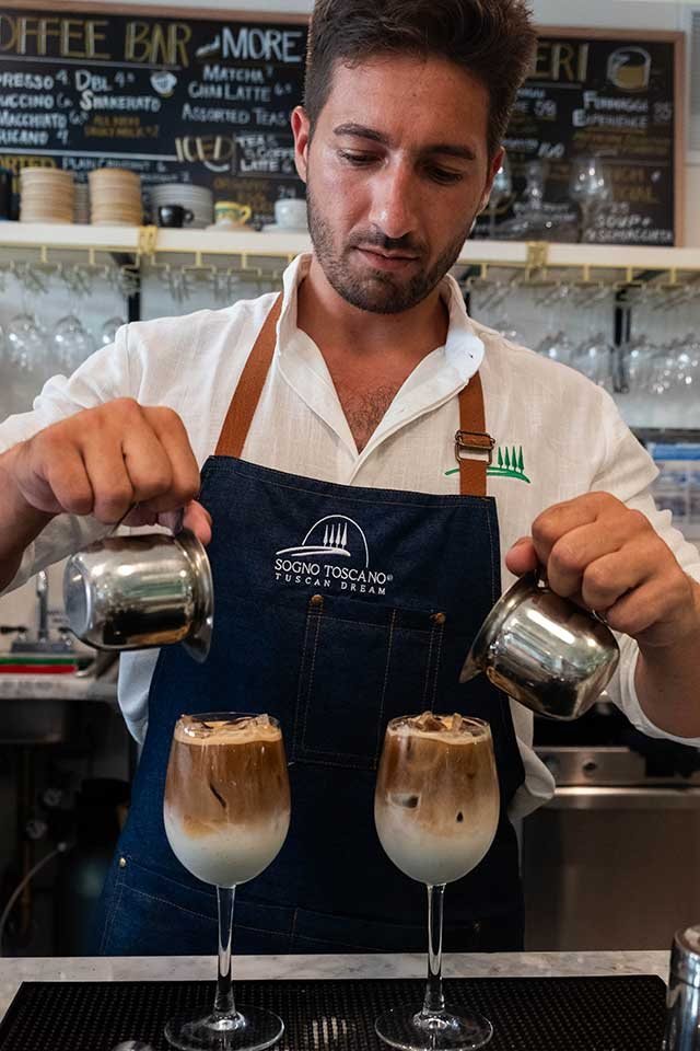 Espresso pulled at the ST Arcadia bar